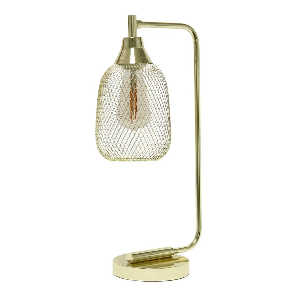 19" Gold Metal Lantern Table Lamp With Gold Globe Shade HomeRoots