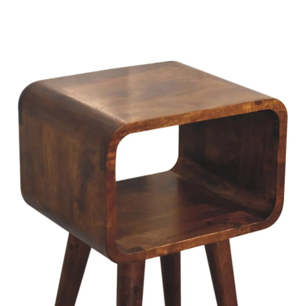 20" Chestnut Solid Wood Open Nightstand HomeRoots