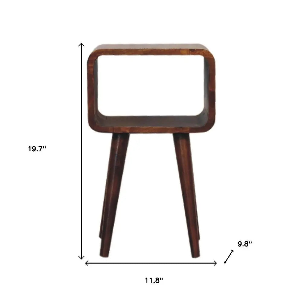 20" Chestnut Solid Wood Open Nightstand HomeRoots