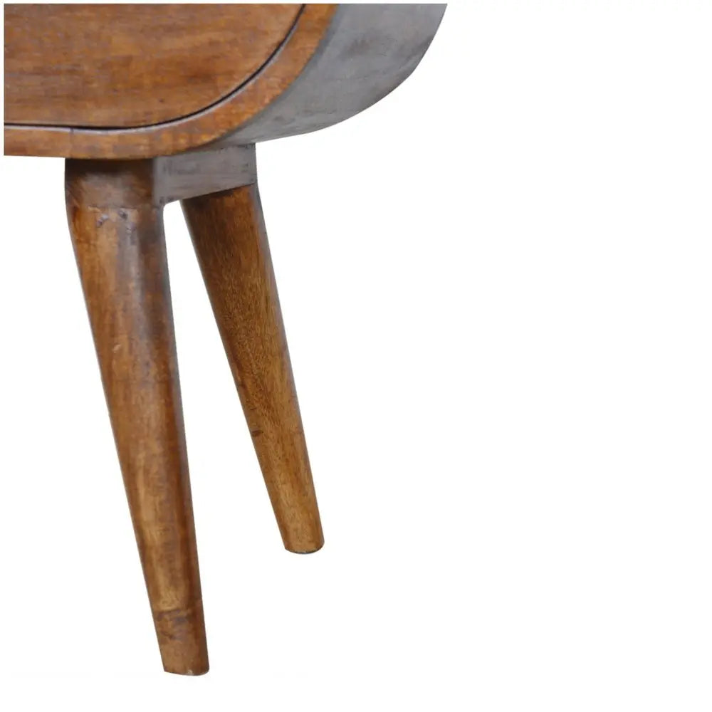 21" Brown Solid Wood Oval One Drawer Nightstand HomeRoots