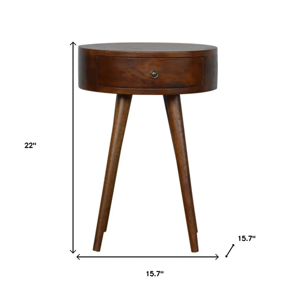 22" Chestnut Solid Wood One Drawer Nightstand HomeRoots