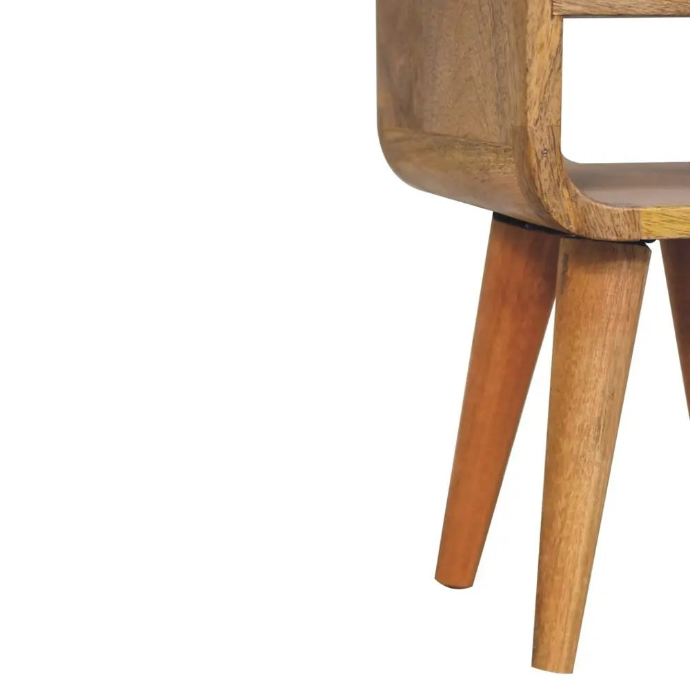 16" Oak Solid Wood Square One Drawer Nightstand HomeRoots