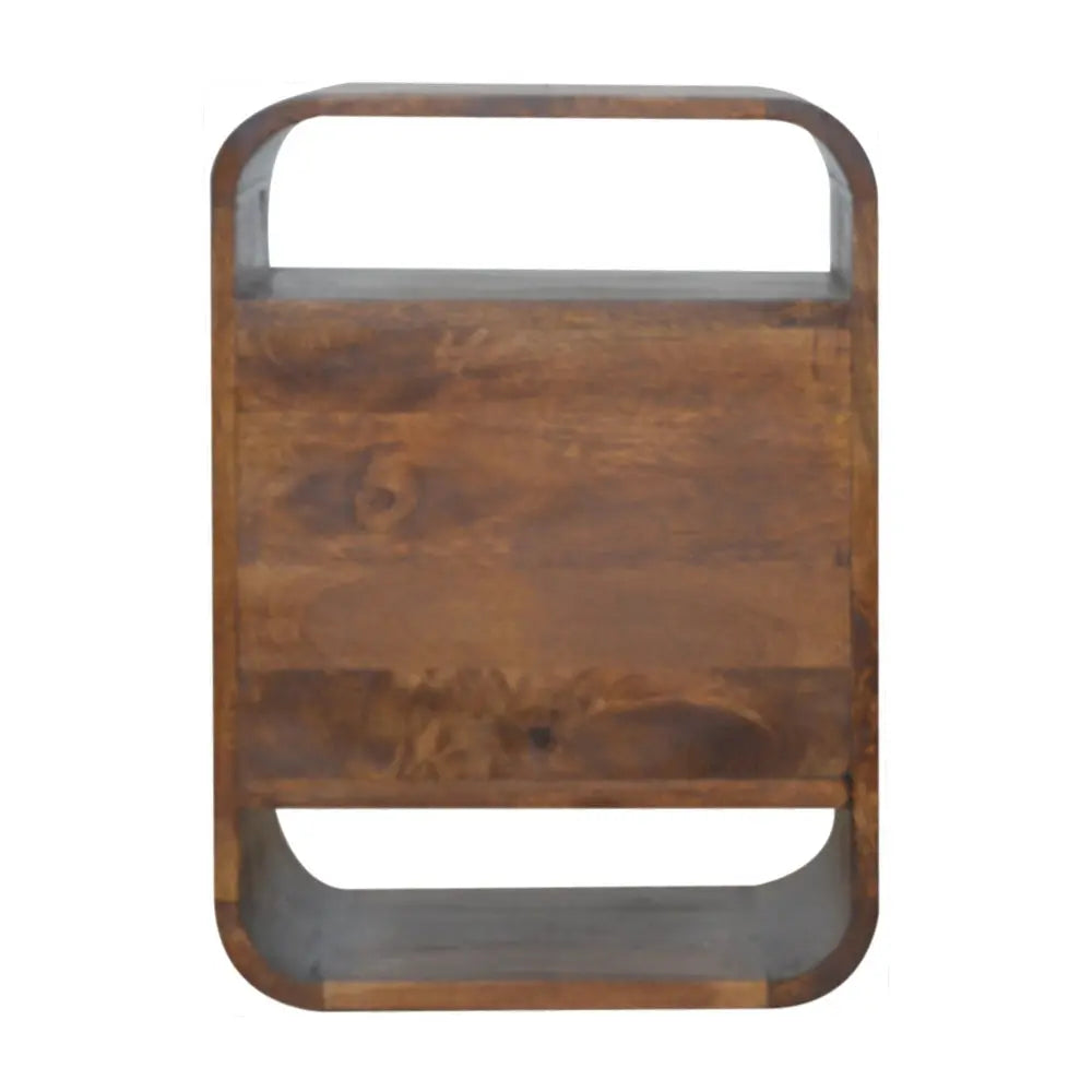 22" Chestnut Solid Wood Two Drawer Nightstand HomeRoots