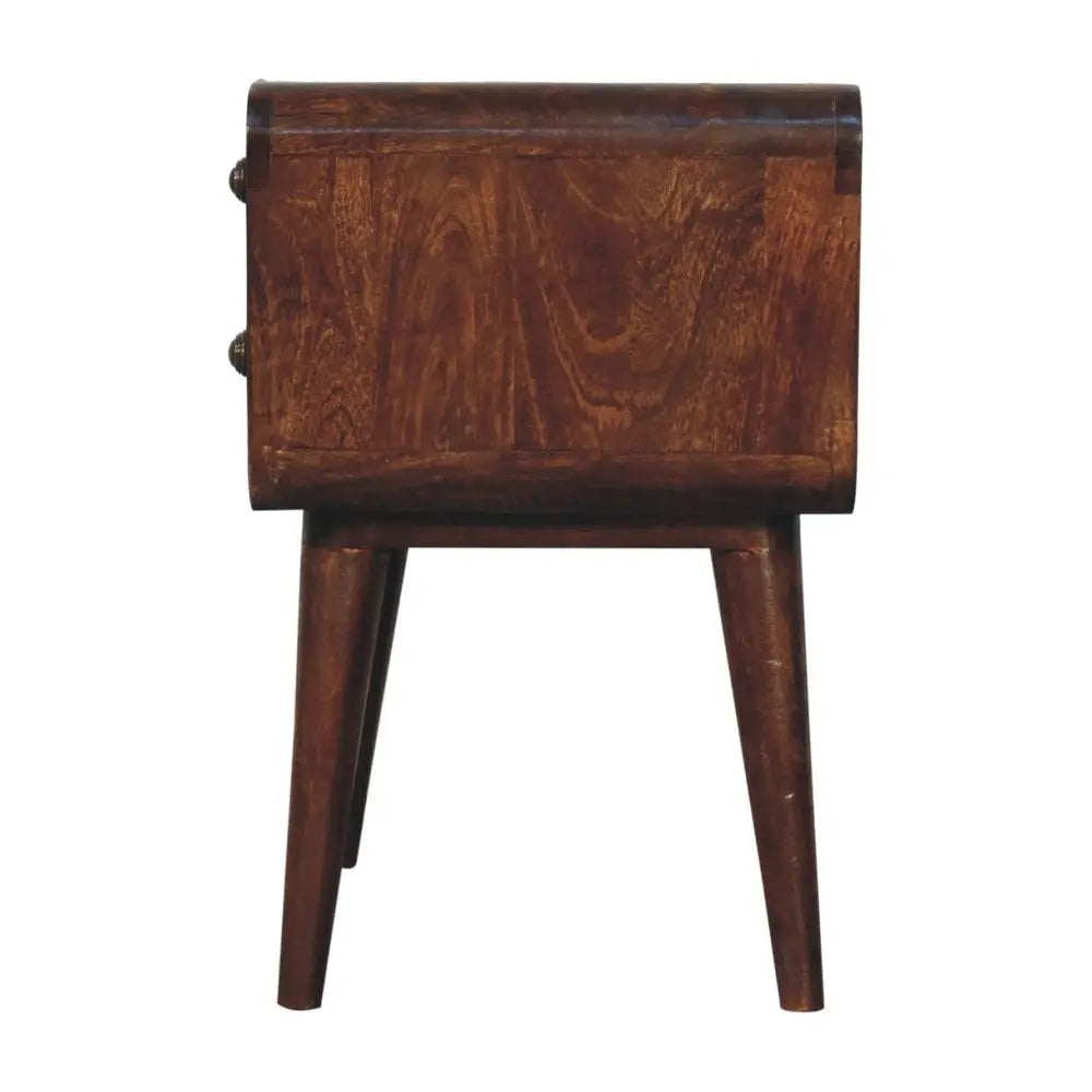 22" Chestnut Solid Wood Two Drawer Nightstand HomeRoots