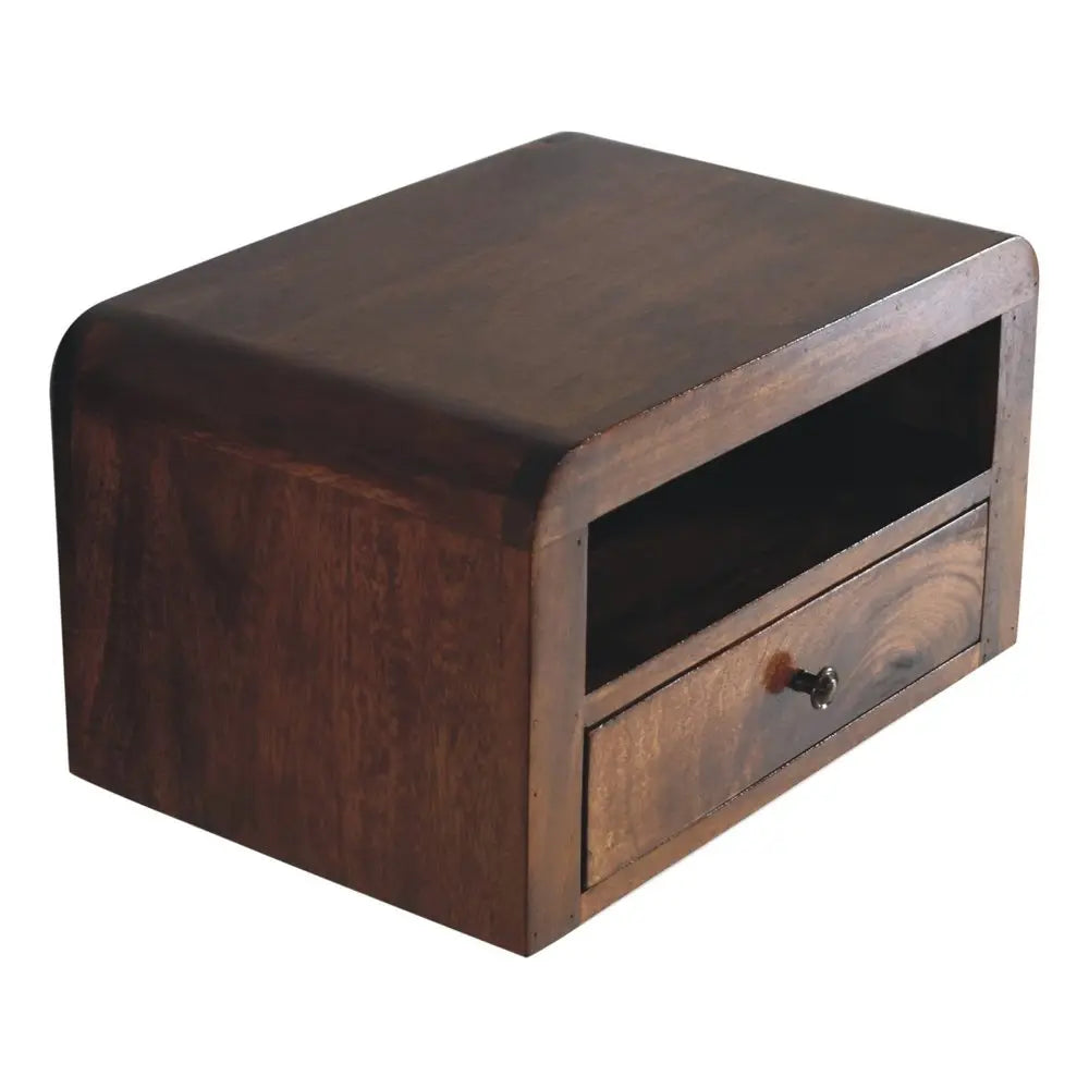 18" Chestnut Solid Wood One Drawer Floating Nightstand HomeRoots
