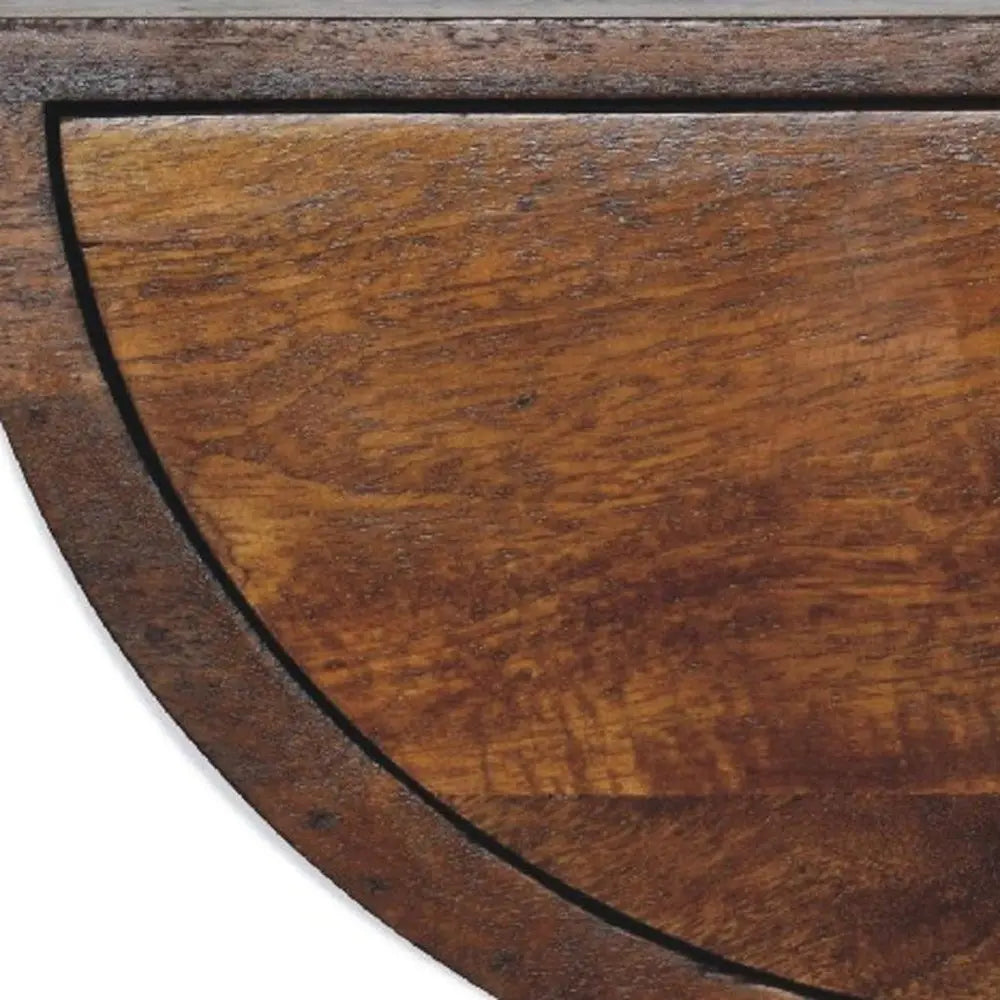 18" Chestnut Solid Wood One Drawer Half Moon Floating Nightstand HomeRoots