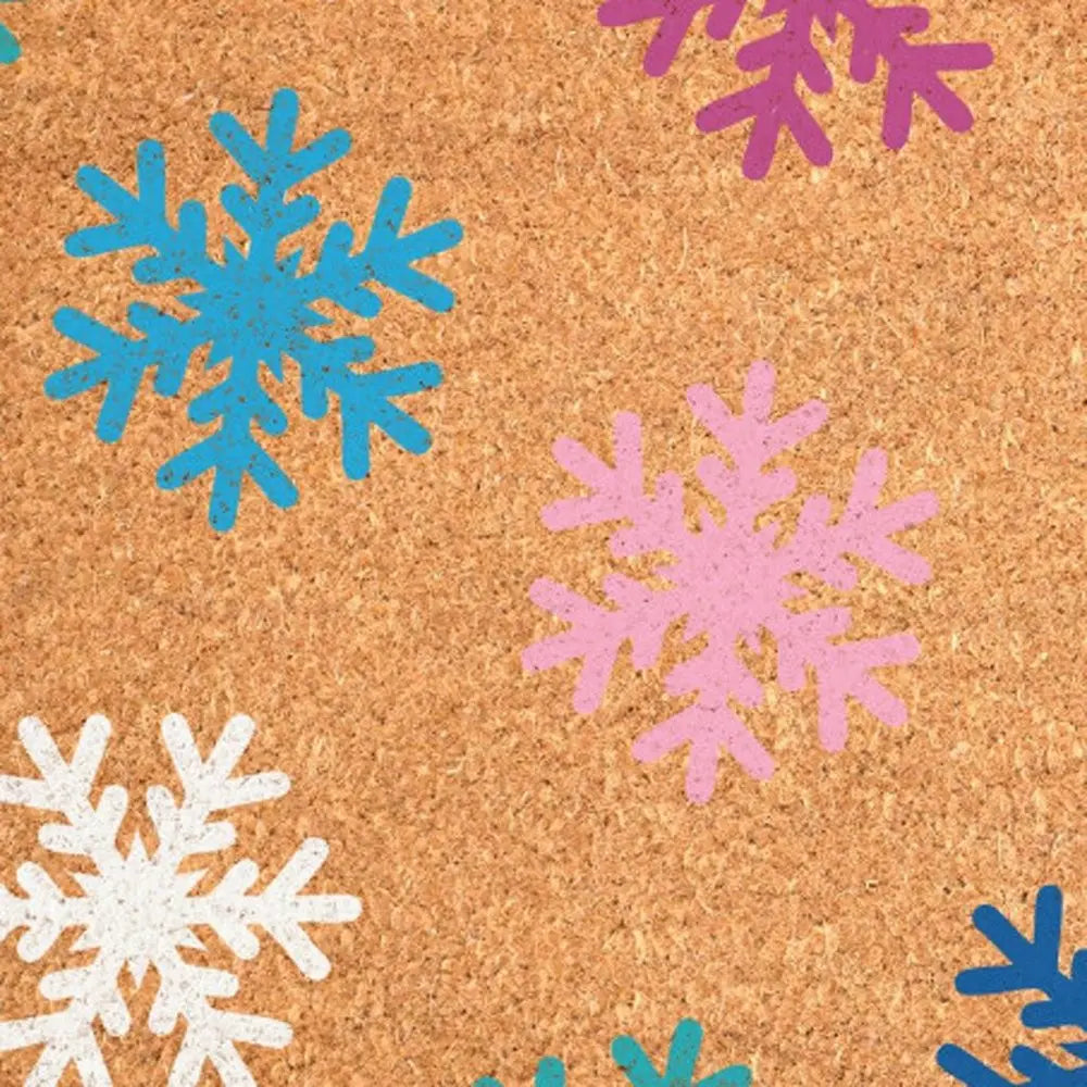17" X 29" Brown And White Christmas Snowflake Outdoor Coir Door Mat HomeRoots