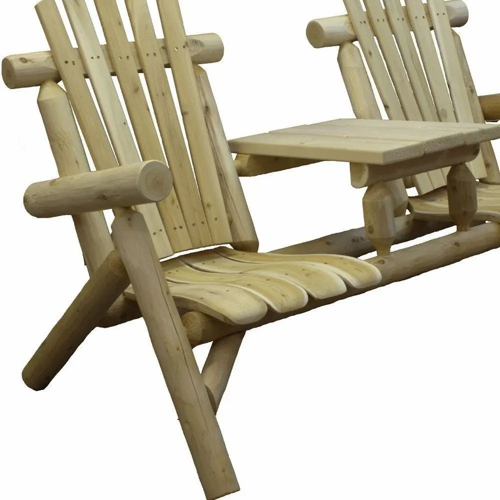 66" Natural Solid Wood Adirondack Chair - NOBLE HOME INTERIORS