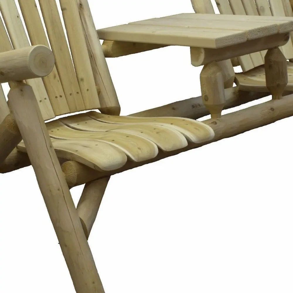66" Natural Solid Wood Adirondack Chair - NOBLE HOME INTERIORS