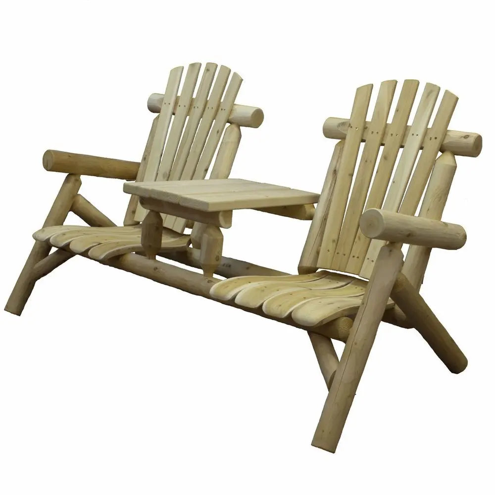 66" Natural Solid Wood Adirondack Chair - NOBLE HOME INTERIORS