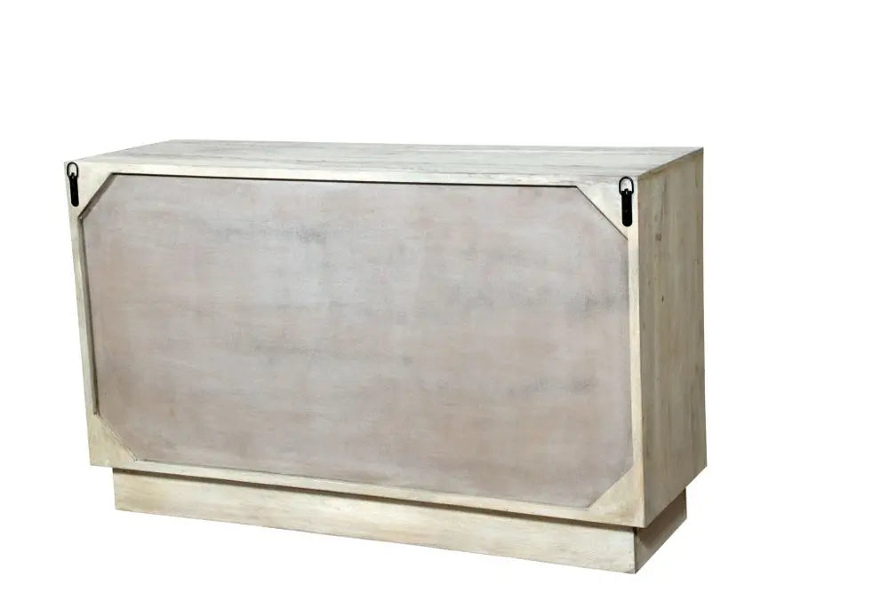 57" Gray Carved Geometric Solid Wood Six Drawer Dresser HomeRoots