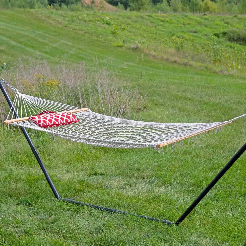 Red Geometric Spreader Bar Hammock Hammock Stand Included HomeRoots