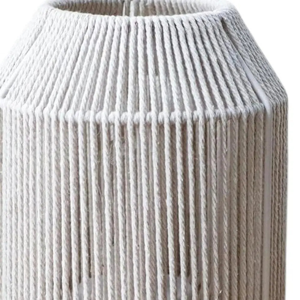 7" Beige Battery Operated Geometric Desk Lamp With Novelty Shade HomeRoots