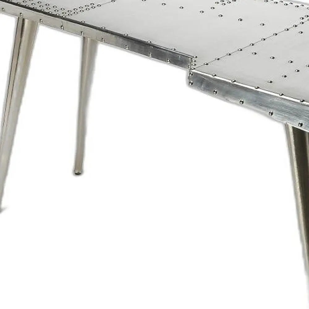 68" Silver Metal Writing Desk - NOBLE HOME INTERIORS