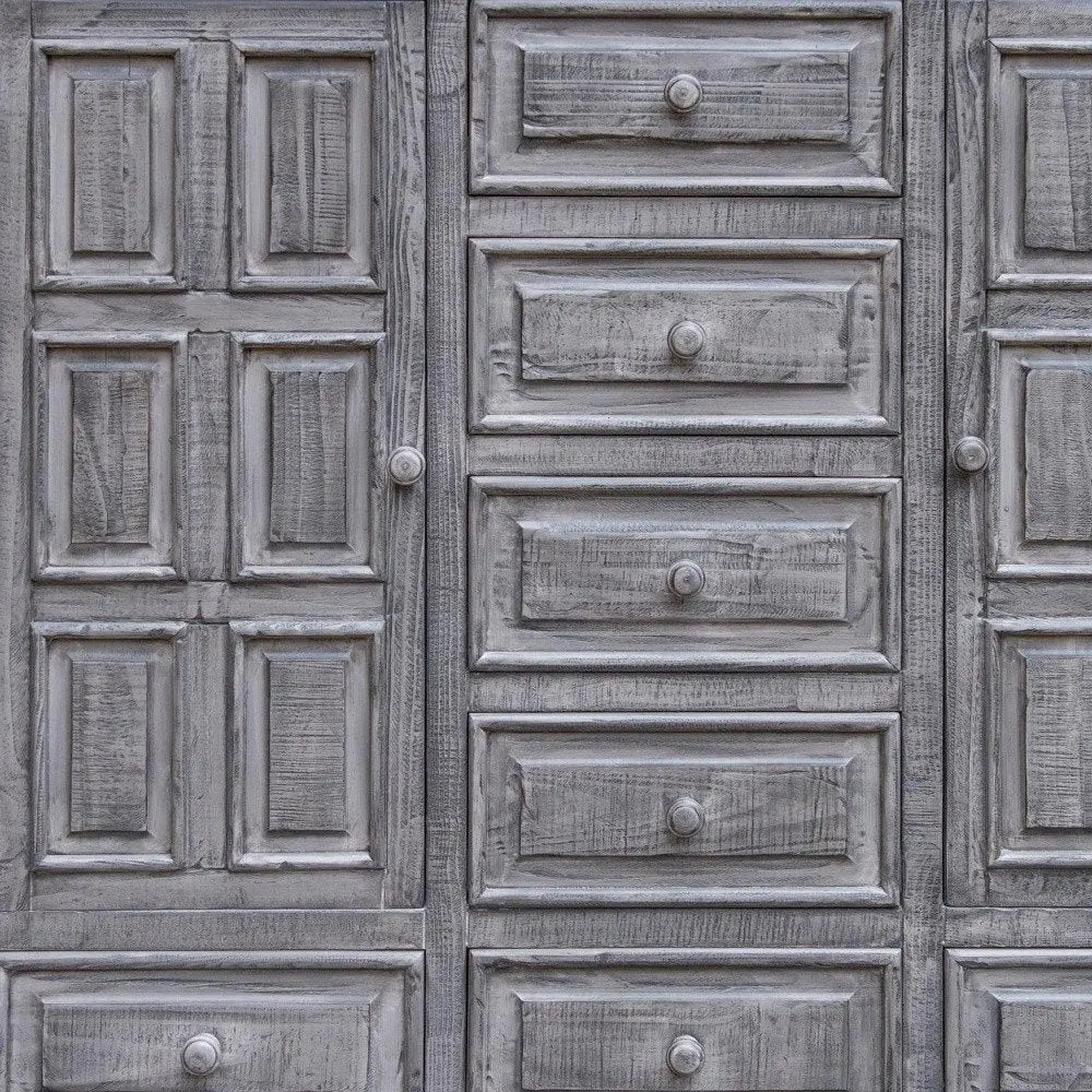 69" Gray Solid Wood Six Drawer Triple Dresser - NOBLE HOME INTERIORS