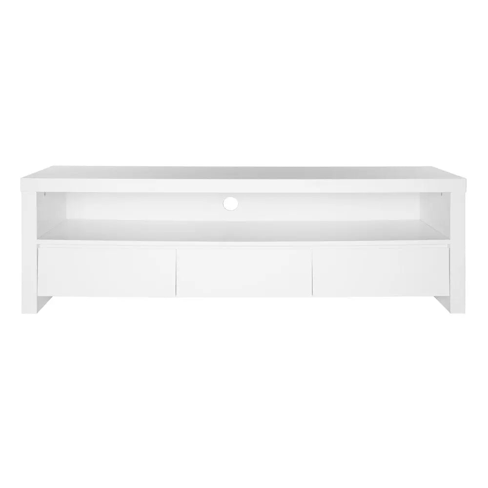 59" White Enclosed and Open Storage TV Stand HomeRoots