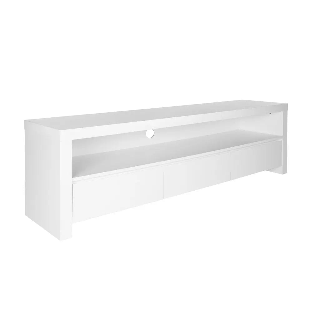 59" White Enclosed and Open Storage TV Stand HomeRoots