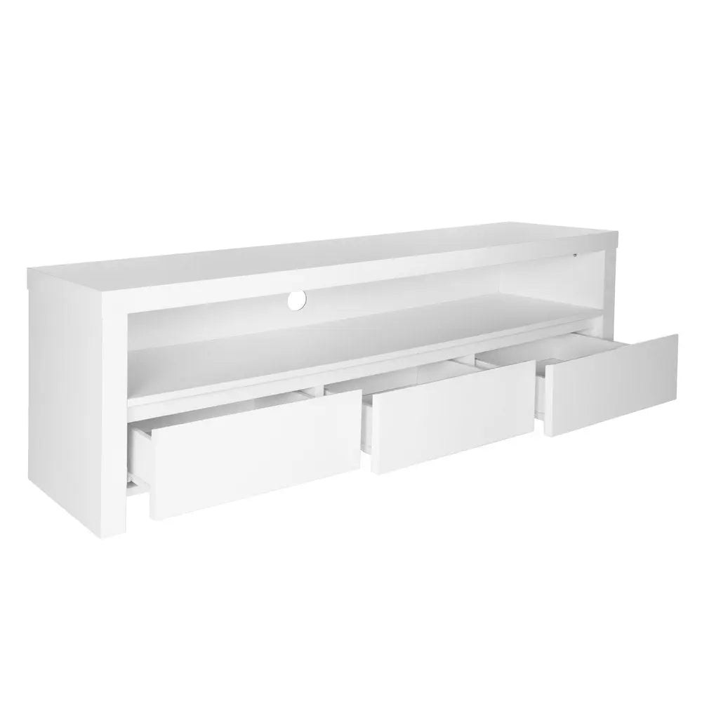 59" White Enclosed and Open Storage TV Stand HomeRoots