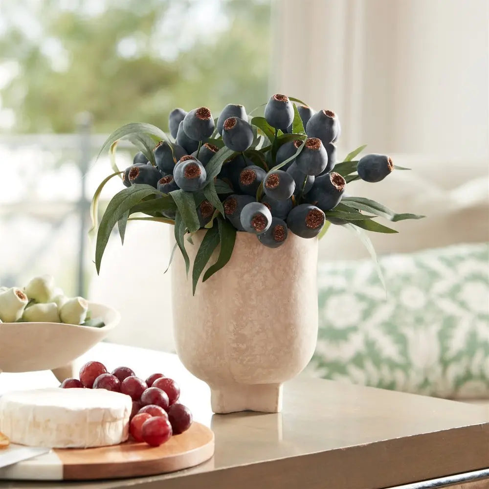 7" Beige Urn Resin Table Vase - NOBLE HOME INTERIORS