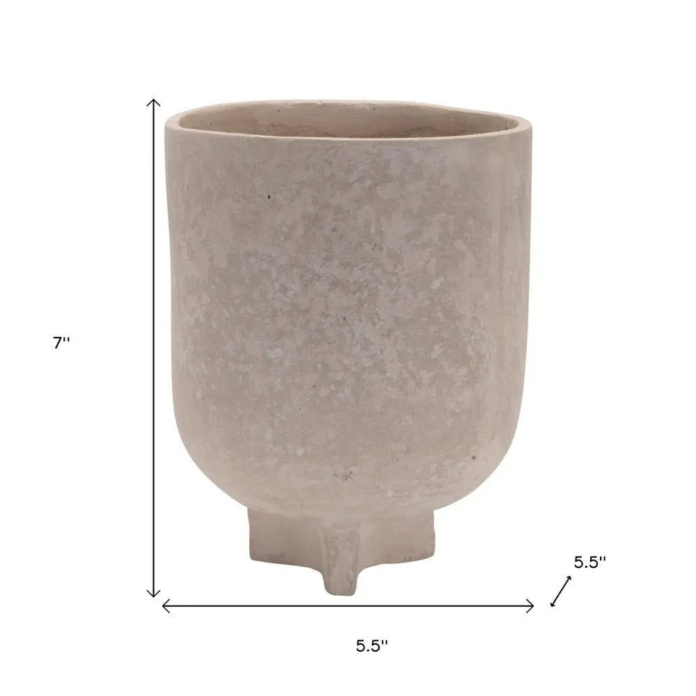 7" Beige Urn Resin Table Vase - NOBLE HOME INTERIORS