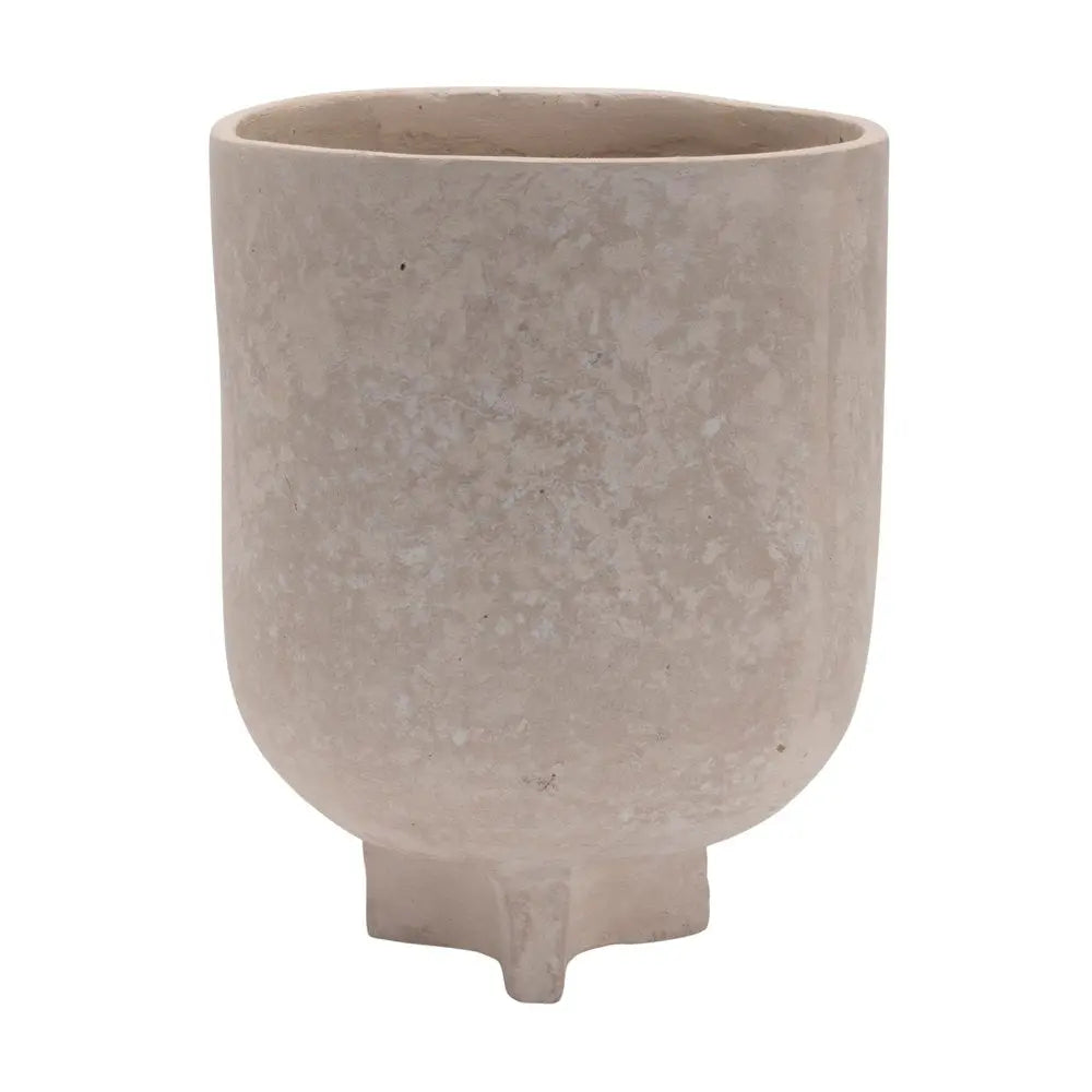 7" Beige Urn Resin Table Vase - NOBLE HOME INTERIORS