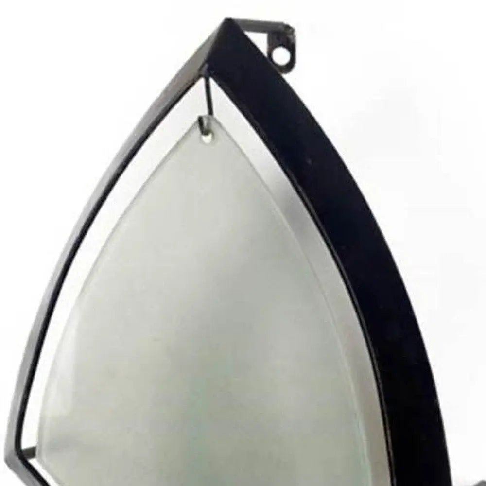 7" Black Abstract Metal And Glass Wall Sconce Candle Holder HomeRoots