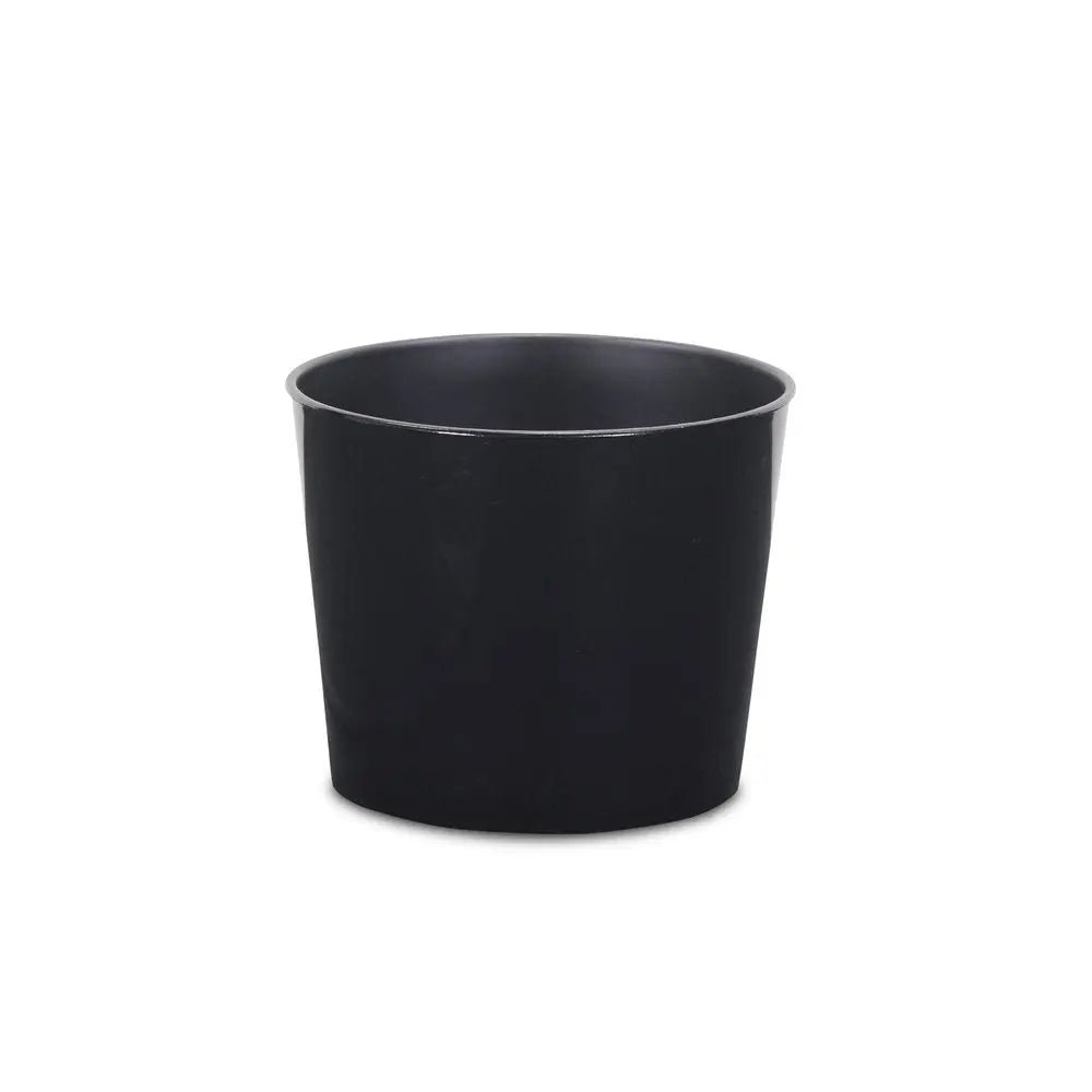 7" Black Recycled Plastic Indoor Outdoor Round Pot Planter - NOBLE HOME INTERIORS