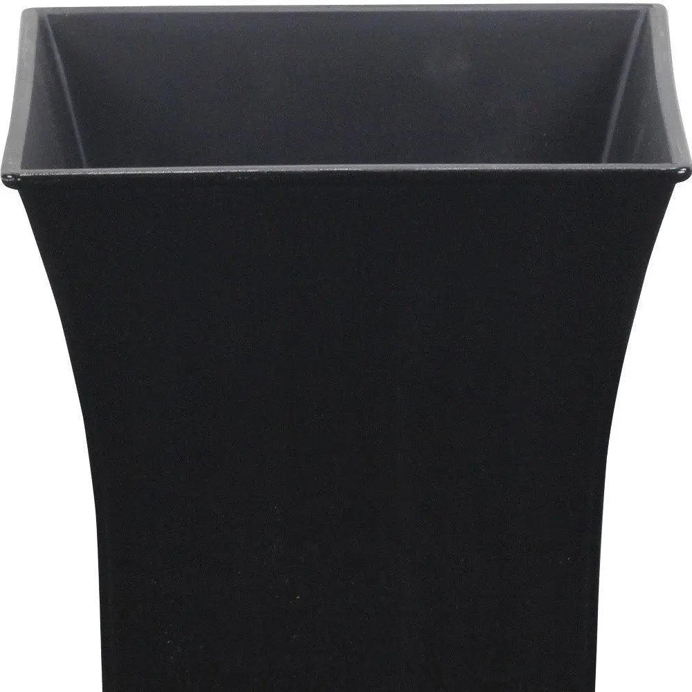 7" Black Recycled Plastic Indoor Outdoor Square Pot Planter HomeRoots