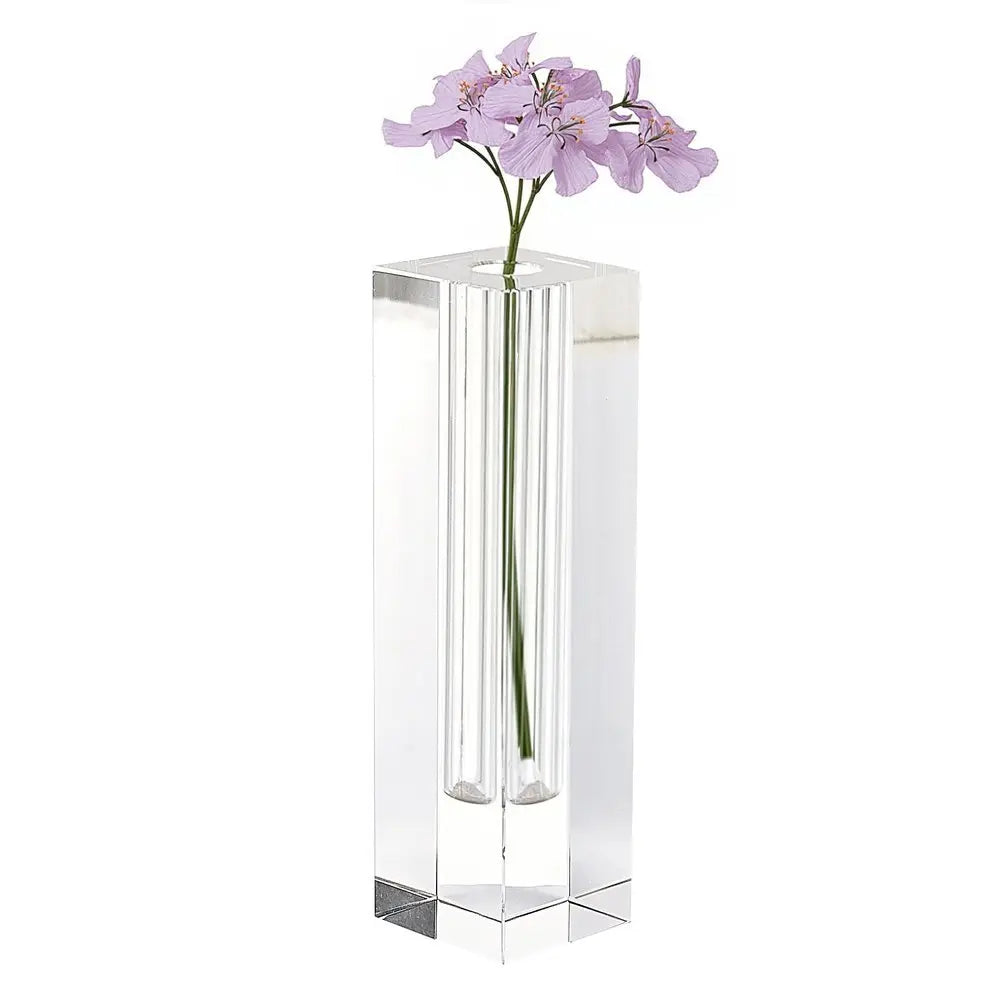 7" Clear Bud Lead Free Crystal Table Vase - NOBLE HOME INTERIORS