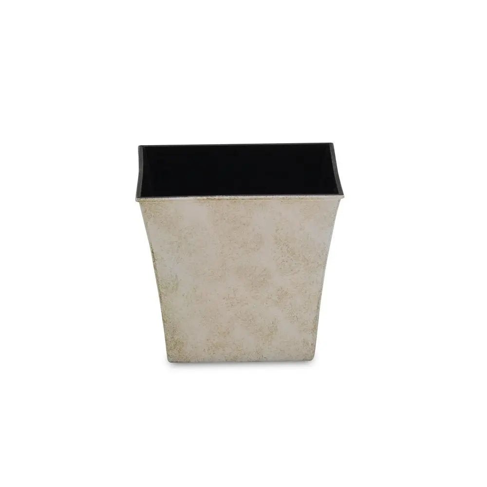 7" Cream Recycled Plastic Indoor Outdoor Square Pot Planter - NOBLE HOME INTERIORS