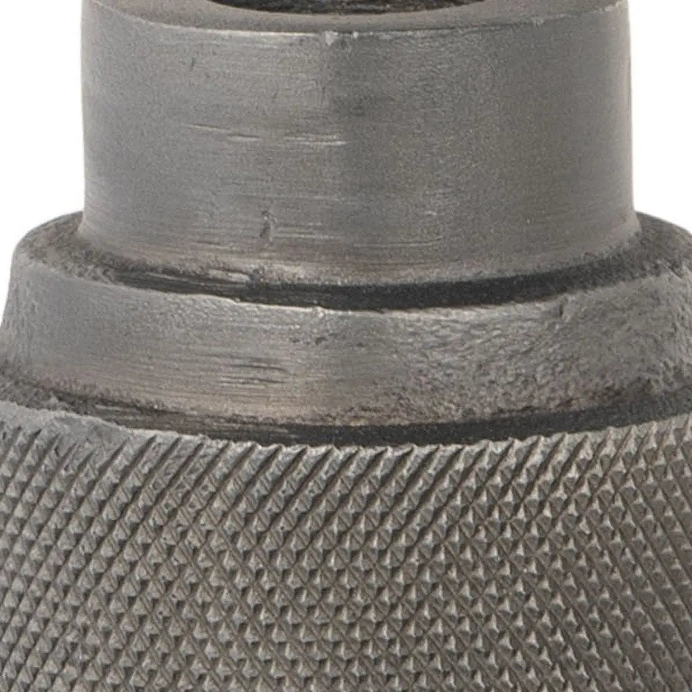 7" Gray Distressed Aluminum Geometric Tabletop Taper Candle Holder - NOBLE HOME INTERIORS