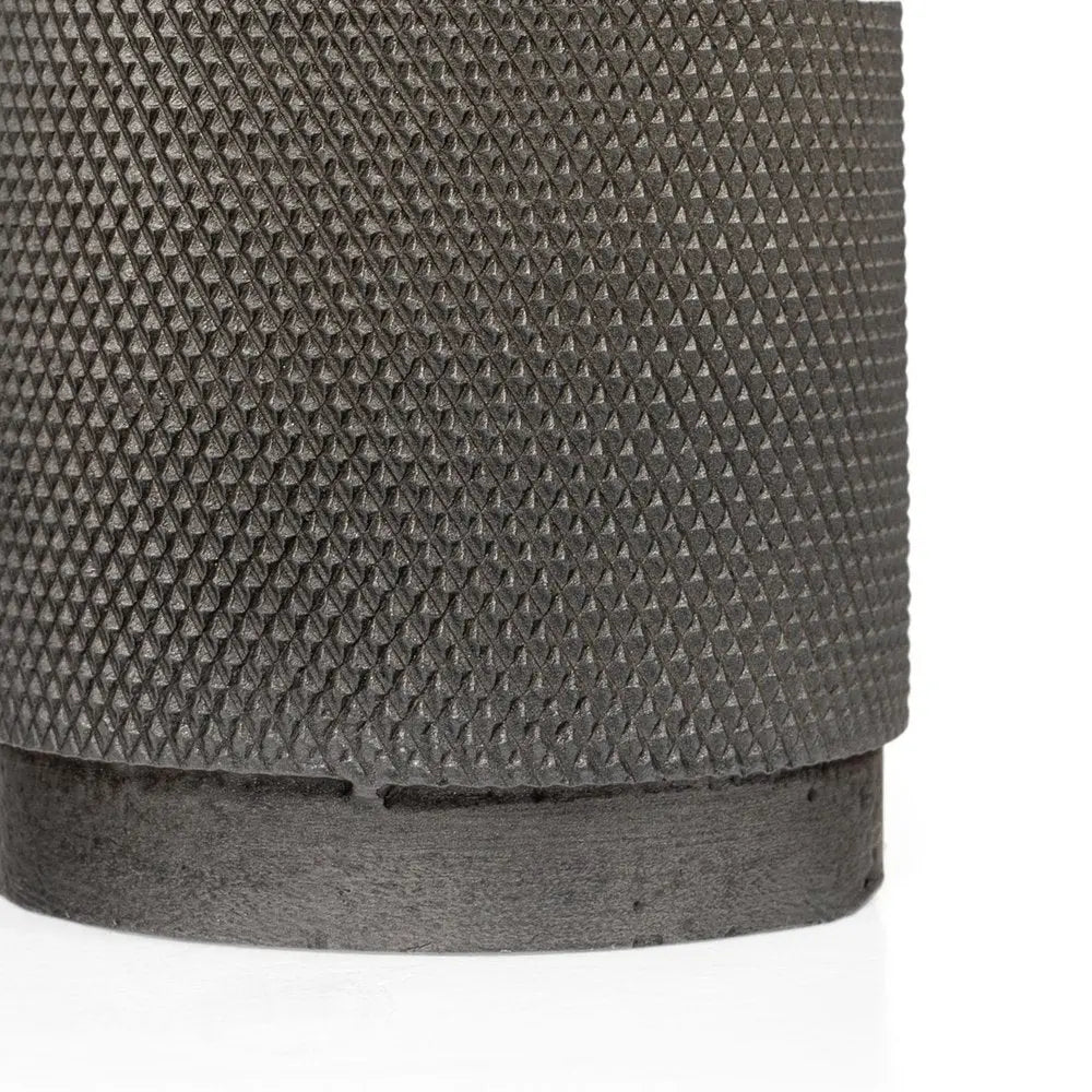 7" Gray Distressed Aluminum Geometric Tabletop Taper Candle Holder - NOBLE HOME INTERIORS