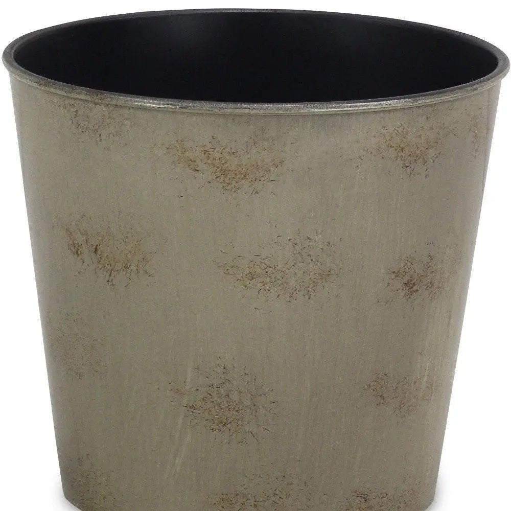 7" Gray Recycled Plastic Indoor Outdoor Round Pot Planter - NOBLE HOME INTERIORS