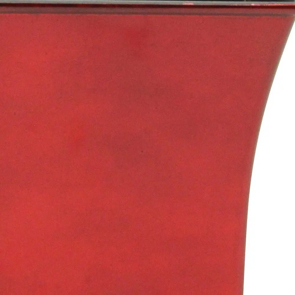 7" Red Recycled Plastic Indoor Outdoor Square Pot Planter HomeRoots