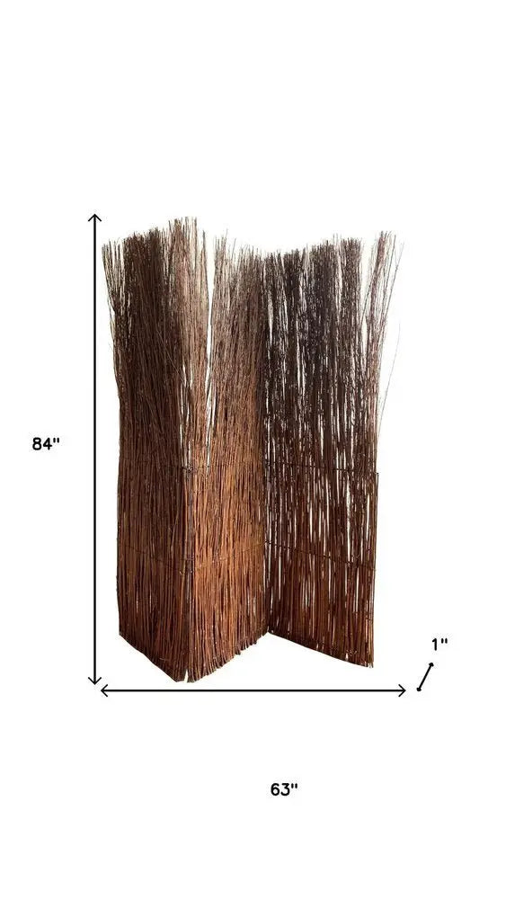 7' Rustic Willow Branch Three Panel Room Divider Screen - NOBLE HOME INTERIORS