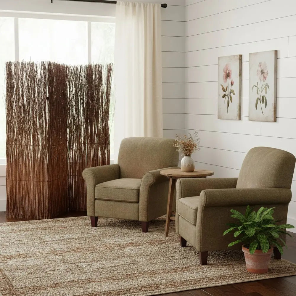 7' Rustic Willow Branch Three Panel Room Divider Screen - NOBLE HOME INTERIORS