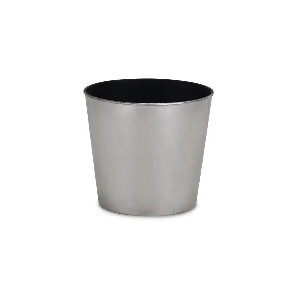 7" Silver Recycled Plastic Indoor Outdoor Round Pot Planter - NOBLE HOME INTERIORS