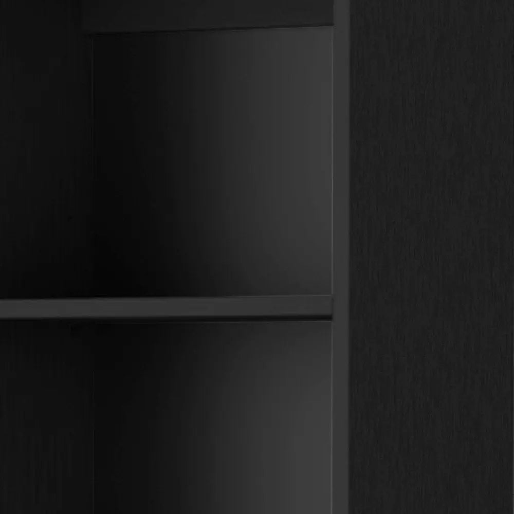 70" Black Wood Five Tier Bookcase HomeRoots