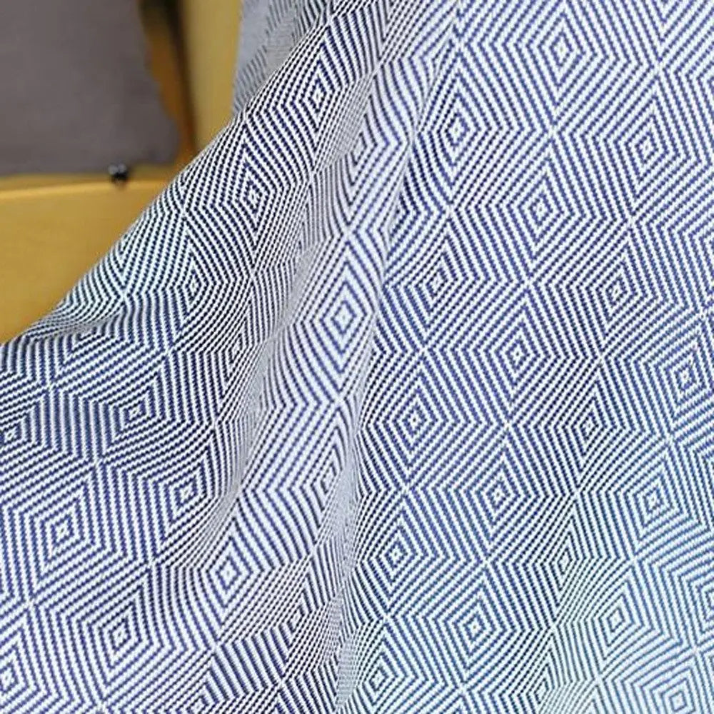 70" Geometric Handwoven Throw Blankets In Blue - NOBLE HOME INTERIORS