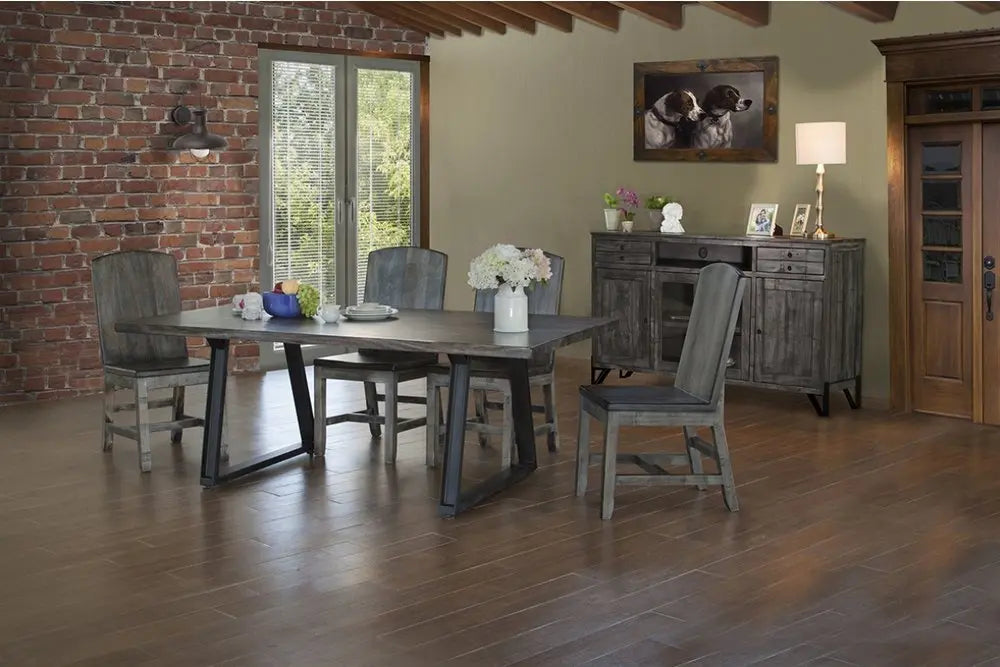 70" Gray Solid Wood Cabinet Enclosed Storage Distressed TV Stand - NOVA HOME FURNITURE