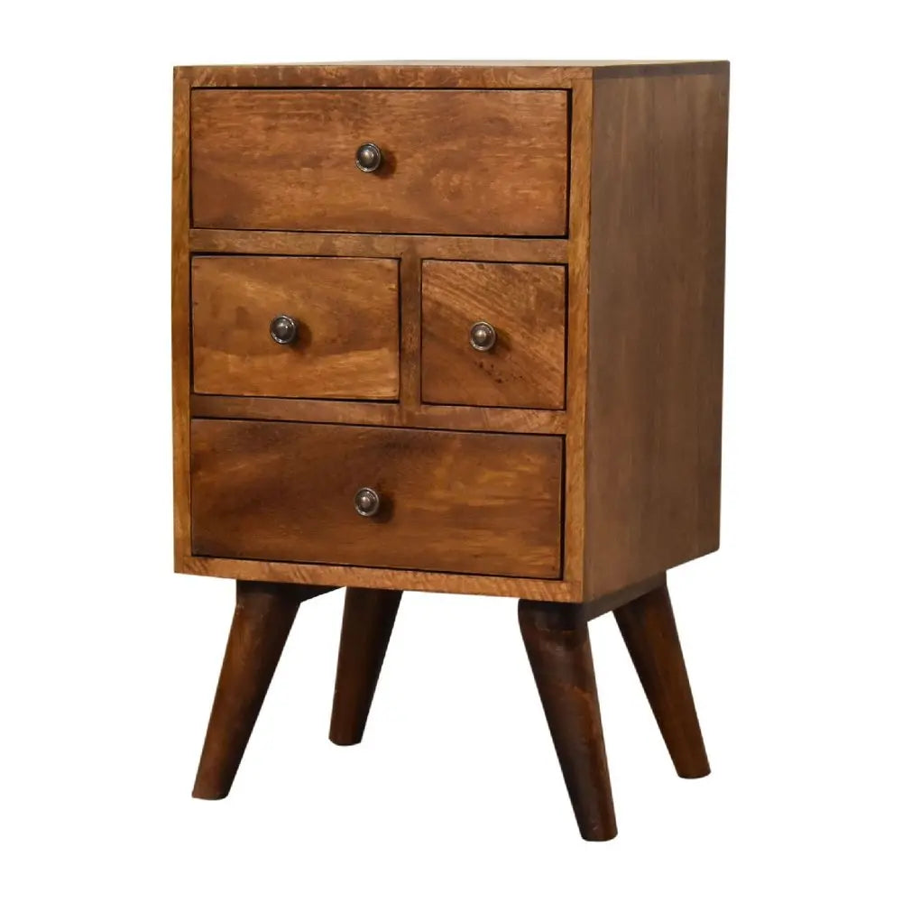 24" Brown Solid Wood Two Drawer Nightstand HomeRoots