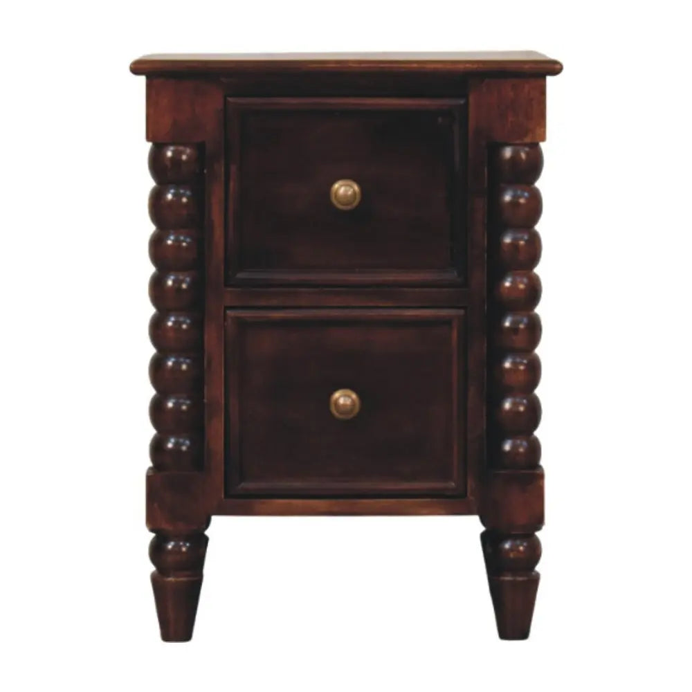 22" Brown Solid Wood Two Drawer Nightstand HomeRoots