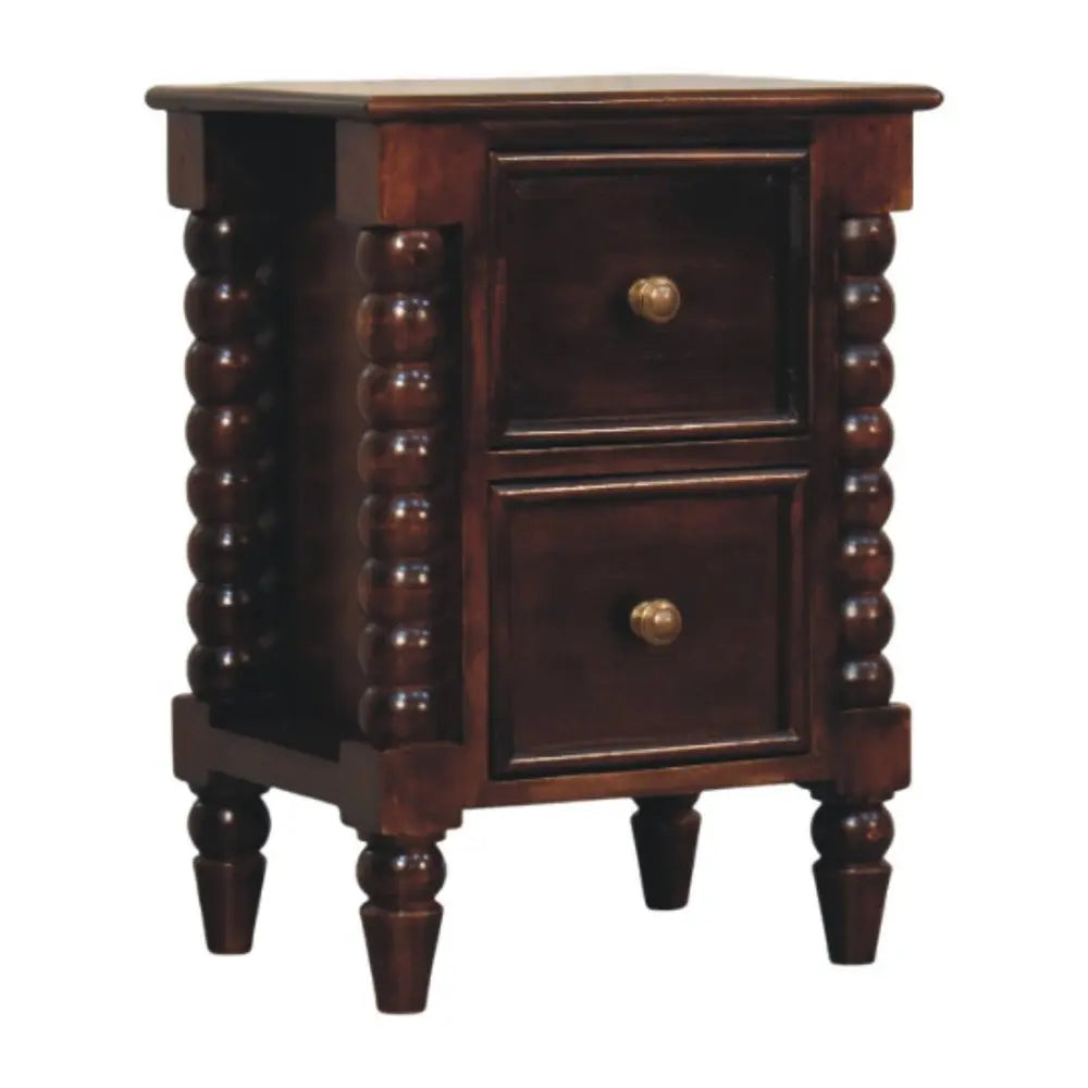 22" Brown Solid Wood Two Drawer Nightstand HomeRoots