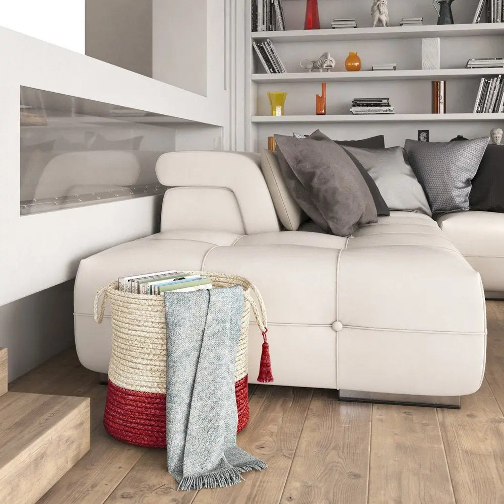 19" Ivory Jute Basket