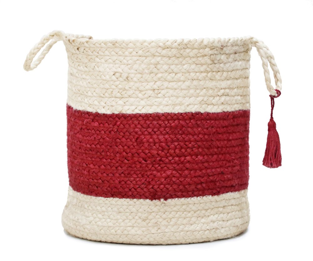 19" Ivory Jute Basket