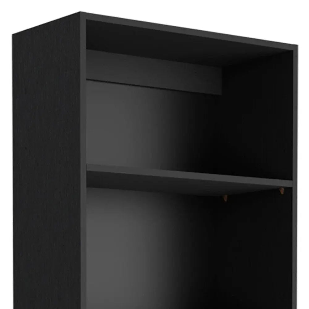 71" Black Five Tier Bookcase HomeRoots