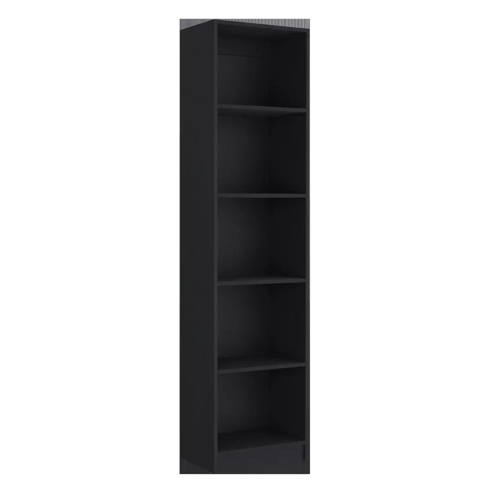 71" Black Five Tier Bookcase with Two doors - NOBLE HOME INTERIORS