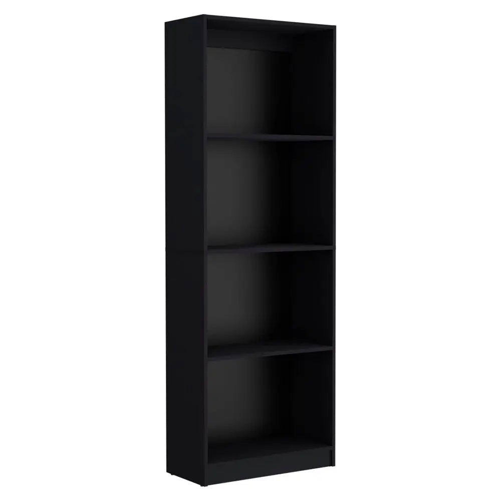 71" Black Five Tier Bookcase with Two doors HomeRoots