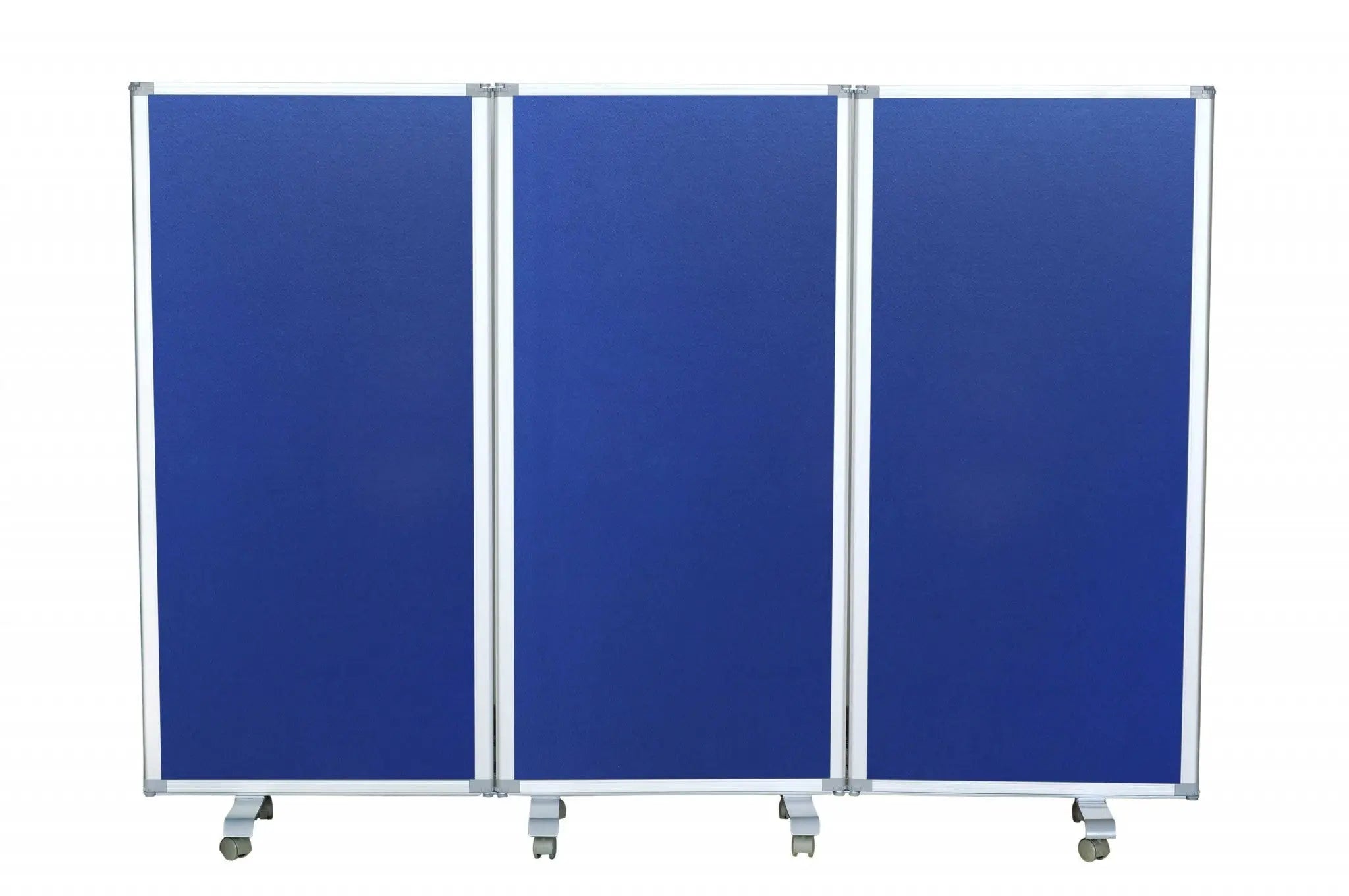 71" Blue Iron Folding Three Panel Screen Room Divider - NOBLE HOME INTERIORS