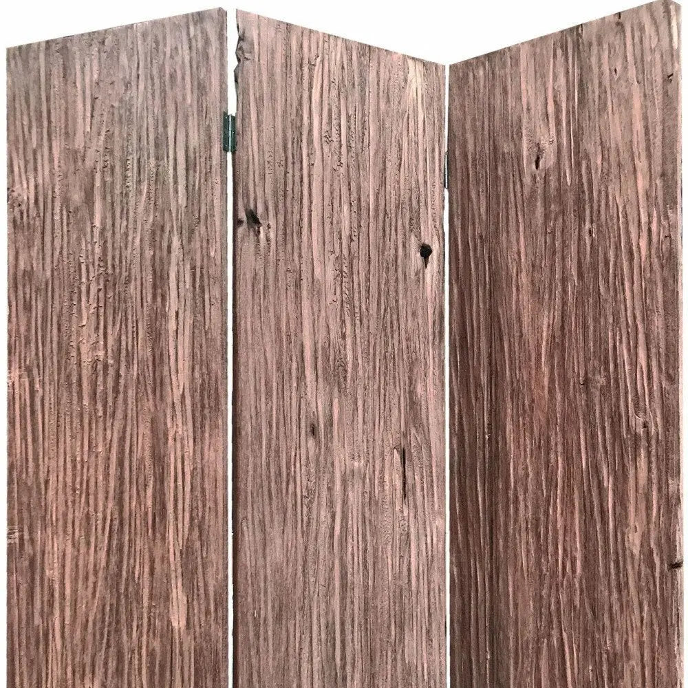 71" Brown Folding Three Panel Screen Room Divider - NOBLE HOME INTERIORS